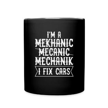 Mechaniker Mechanic - Full Colour Mug - black - Front