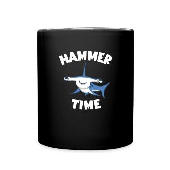 Hammer Time Kinder Mädchen Jungen HammerhaiHammerh - Tasse einfarbig - Schwarz - Vorne