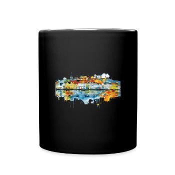 Bingen am Rhein - Tasse einfarbig - Schwarz - Vorne
