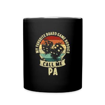 Jeu de société Copains Fête des Pères Père Enfant Cadeau - Mug uni - noir - Devant