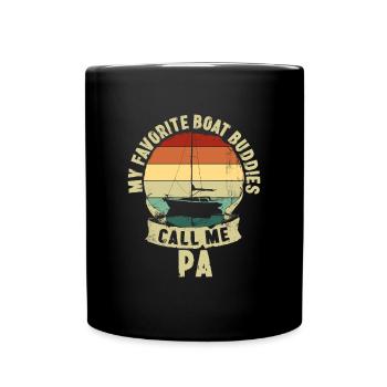 Boat Buddies Fête des pères Père Enfants Cadeau - Mug uni - noir - Devant