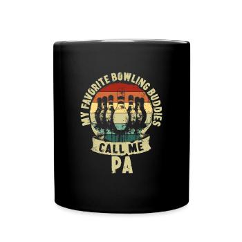 Bowling Buddies Vatertag Vater Kinder Geschenk - Tasse einfarbig - Schwarz - Vorne
