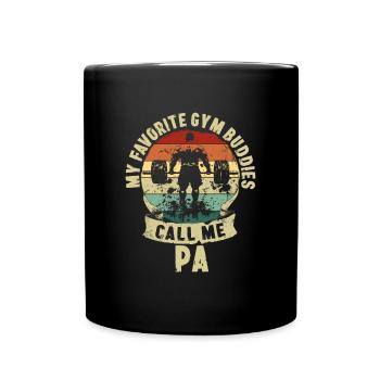 Gym Buddies Fête des pères Père enfants Cadeau - Mug uni - noir - Devant