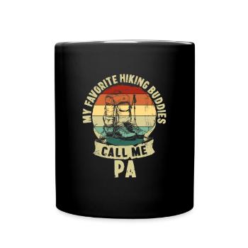 Hiking Buddies Father's Day Father Kids Gift - Full Colour Mug - black - Front