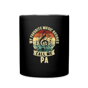 Musique Copains Fête des Pères Père Enfants Cadeau - Mug uni - noir - Devant
