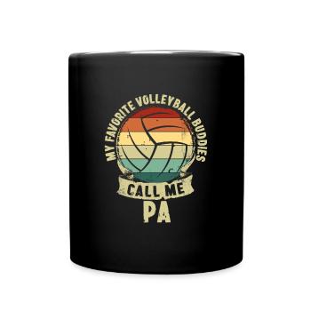 Volleyball Buddies Vatertag Vater Kinder Geschenk - Tasse einfarbig - Schwarz - Vorne