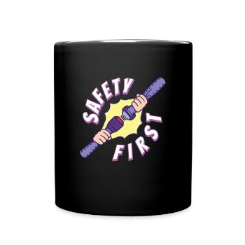 Safety First Sicherheit Sicherheitsgurt - Tasse einfarbig - Schwarz - Vorne