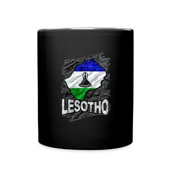 Lesotho - Tasse einfarbig - Schwarz - Vorne