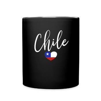 Chile-Flaggen-Herz Stolzes chilenisches patriotisc - Tasse einfarbig - Schwarz - Vorne