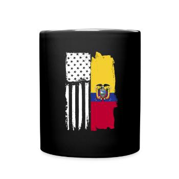 Ecuador-Amerikaner, stolze ecuadorianische Wurzeln - Tasse einfarbig - Schwarz - Vorne