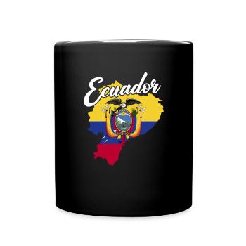 Ecuador-Kartenflagge, stolze Ecuadorianer, patriot - Tasse einfarbig - Schwarz - Vorne
