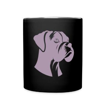 Dog Bird Boxer Silhouette Minimalist - Full Colour Mug - black - Front