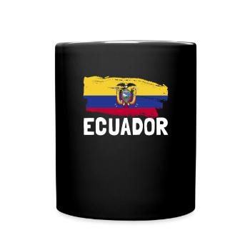 Ecuador-Flagge, stolze Ecuadorianer, patriotisches - Tasse einfarbig - Schwarz - Vorne