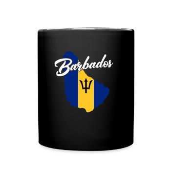 Barbados-Karte, Flagge, Barbadier, patriotischer B - Tasse einfarbig - Schwarz - Vorne