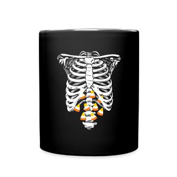 Candy Corn Skelett Halloween Kostüm Candy Corn - Tasse einfarbig - Schwarz - Vorne