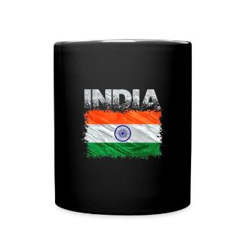Indien - Tasse einfarbig - Schwarz - Vorne