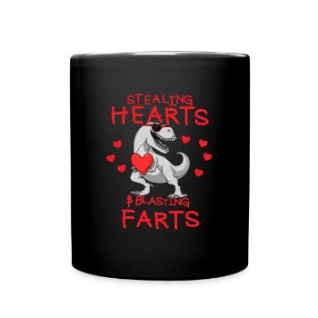 Voler des cœurs et faire exploser des pets, Valent - Mug uni - noir - Devant