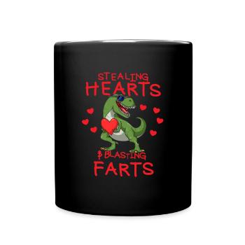 Voler des cœurs et faire exploser des pets, Valent - Mug uni - noir - Devant