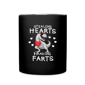 Voler des cœurs et faire exploser des pets, Valent - Mug uni - noir - Devant