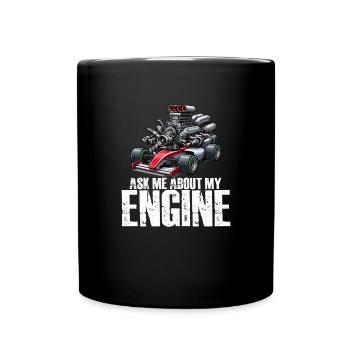 Ask me about my motor car, Guy Racer M - Full Colour Mug - black - Front