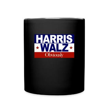 Harris Walz Obviously Harris 2024 Kamala Offe - Full Colour Mug - black - Front
