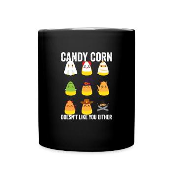 Candy Corn mag dich auch nicht, Halloween - Tasse einfarbig - Schwarz - Vorne