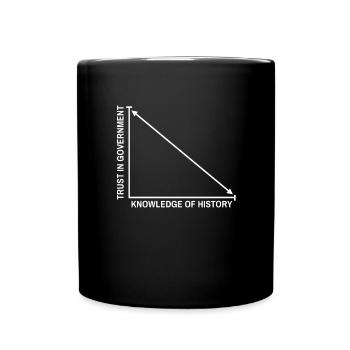 Vertrauen in den Regierungsgraphen Sarkastischer L - Tasse einfarbig - Schwarz - Vorne