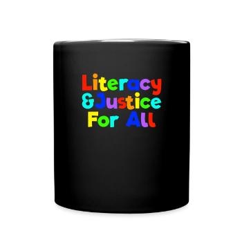 Alphabetisierung und Gerechtigkeit für alle Bücher - Tasse einfarbig - Schwarz - Vorne