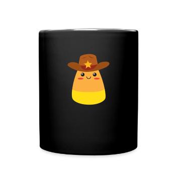 Candy Corn Cowboy Kostüm Halloween Kind Candy Corn - Tasse einfarbig - Schwarz - Vorne