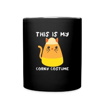 Das ist mein kitschiges Halloween-Katze-Candy-Corn - Tasse einfarbig - Schwarz - Vorne