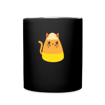 Candy Corn Katzenkostüm Halloween Katze Candy Corn - Tasse einfarbig - Schwarz - Vorne