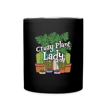 Crazy Plant Lady Plants Potted Plant - Full Colour Mug - black - Front