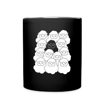 Sweet Sheep Herd Sheep Wool - Full Colour Mug - black - Front