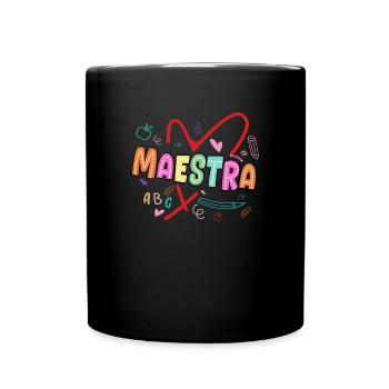 Maestra Spanischlehrerin Fremdsprache Maestra - Tasse einfarbig - Schwarz - Vorne