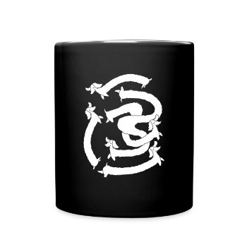 Wire-haired Dachshund Knot Dogs - Full Colour Mug - black - Front