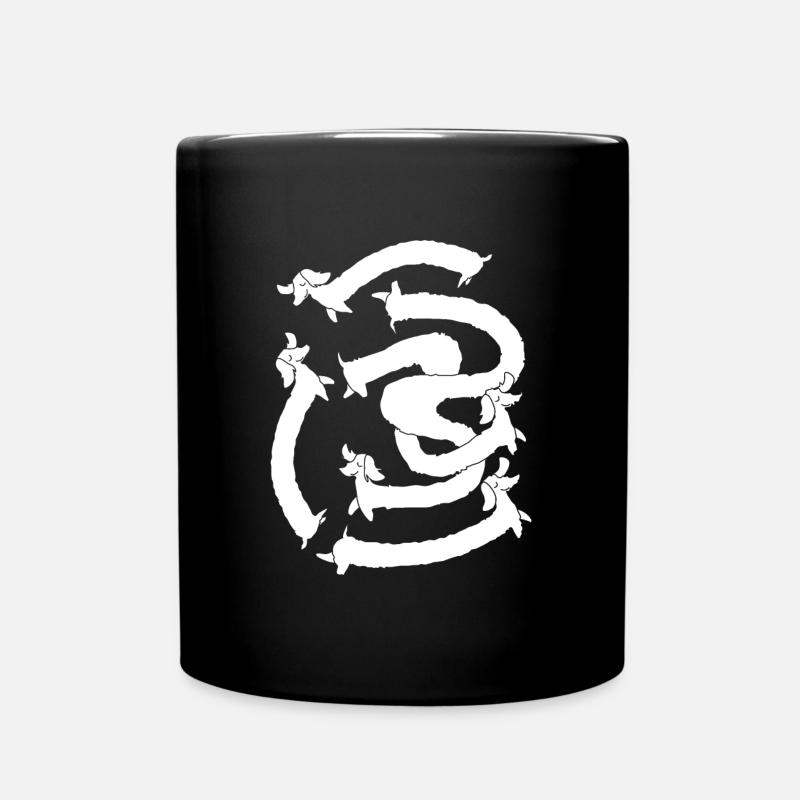 Rauhaardackel Knoten Hunde - Tasse einfarbig - Schwarz