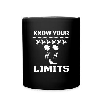 Know your limits. Fun Fishing, Hunter, H - Full Colour Mug - black - Front