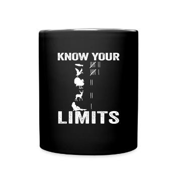 Know your limits. Fun Fishing, Hunter, H - Full Colour Mug - black - Front