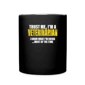 Trust Me I'm Vet Coworker Gift - Full Colour Mug - black - Front