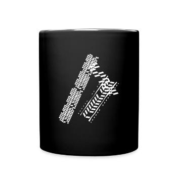 Pneu Bande de roulement Pneus Roues Changement de roue - Mug uni - noir - Devant