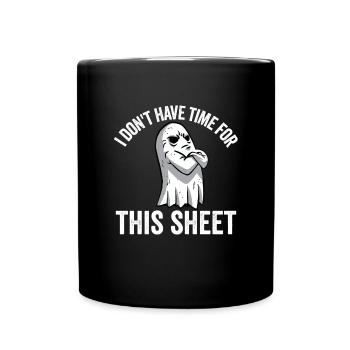 Halloween Ghost Je n’ai pas le temps pour ce blabla - Mug uni - noir - Devant