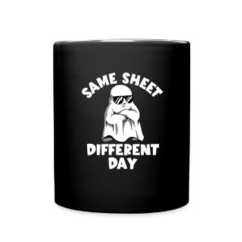 Fantôme d’Halloween, même feuille, fantômes de jour différent - Mug uni - noir - Devant