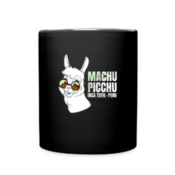 Machu Picchu Lama Inca Trail Peru - Tasse einfarbig - Schwarz - Vorne