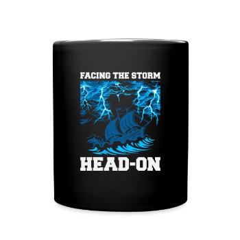 Storm Chasing: Facing the Storm Head-On - Full Colour Mug - black - Front