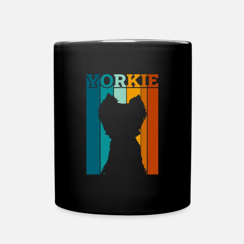 Yorkshire Terrier Retro - Tasse einfarbig - Schwarz