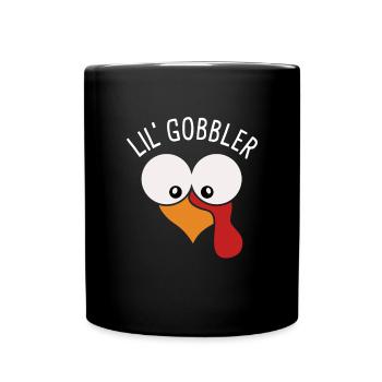 Lil' Gobbler Thanksgiving Garçon Fille Thanksgiv - Mug uni - noir - Devant