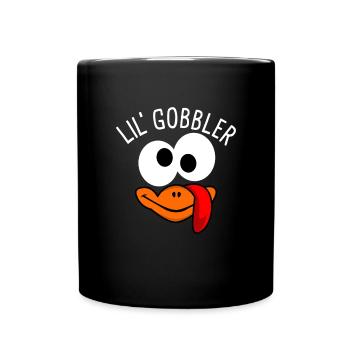 Lil' Gobbler Thanksgiving Garçon Fille Thanksgiv - Mug uni - noir - Devant