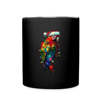 Parrot Christmas - Full Colour Mug - black - Front