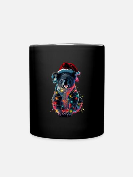 Koala Weihnachten - Tasse einfarbig - Schwarz