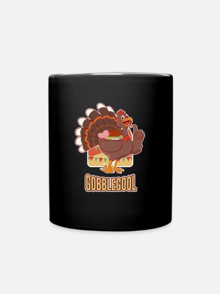 Gobblegool Thanksgiving Truthahn - Tasse einfarbig - Schwarz